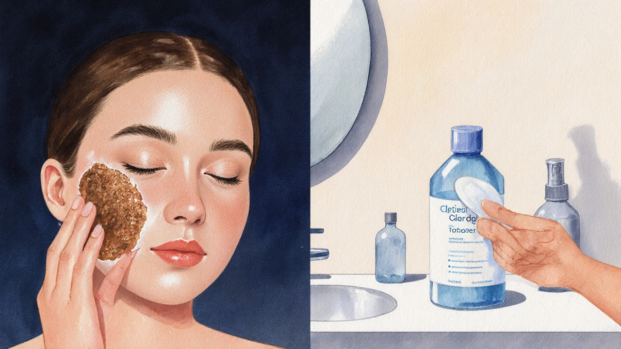 Kombinovaná pokožka s týdenním peelingovým režimem – cukr a glykolová kyselina.