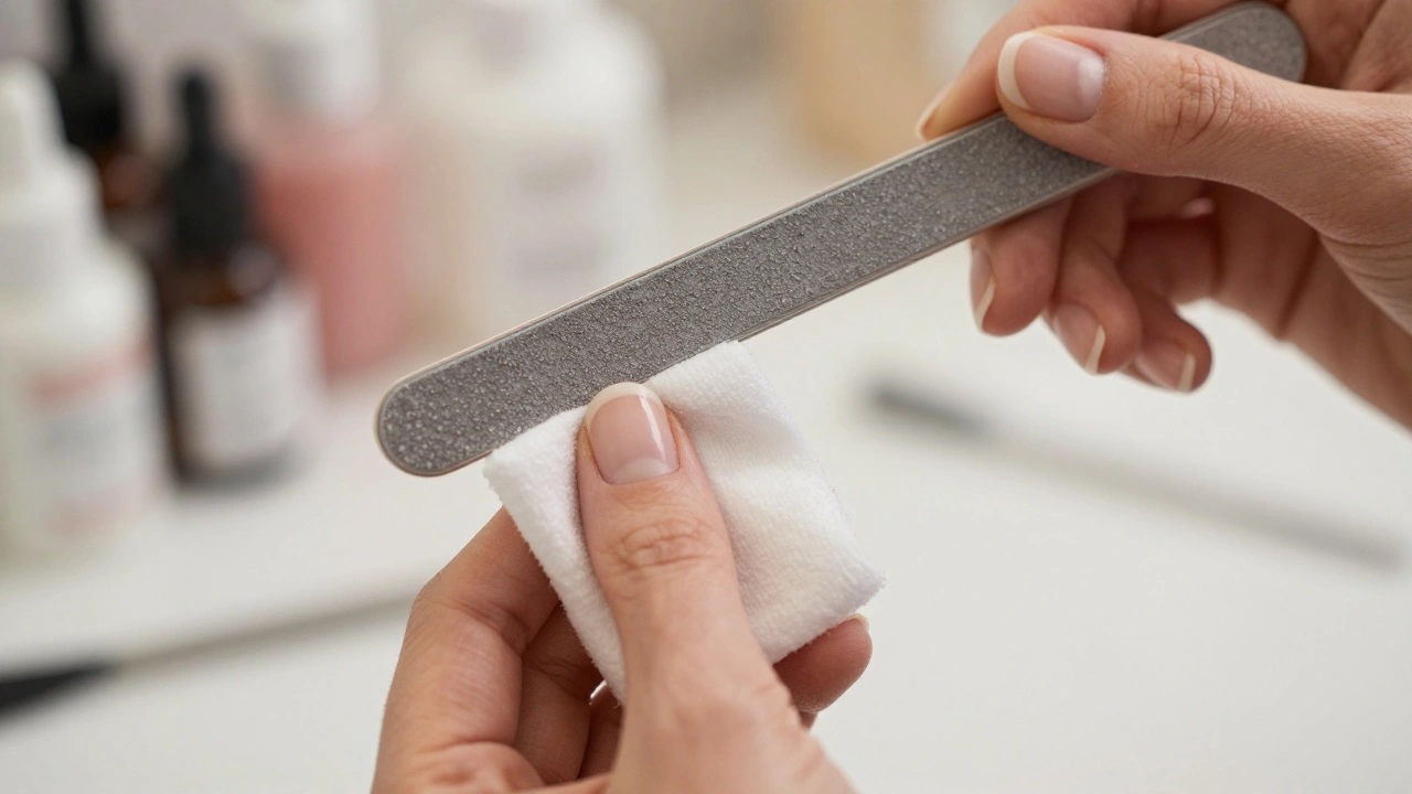 Přirozený neht po očištění a jemném oškrábání před přilepením.