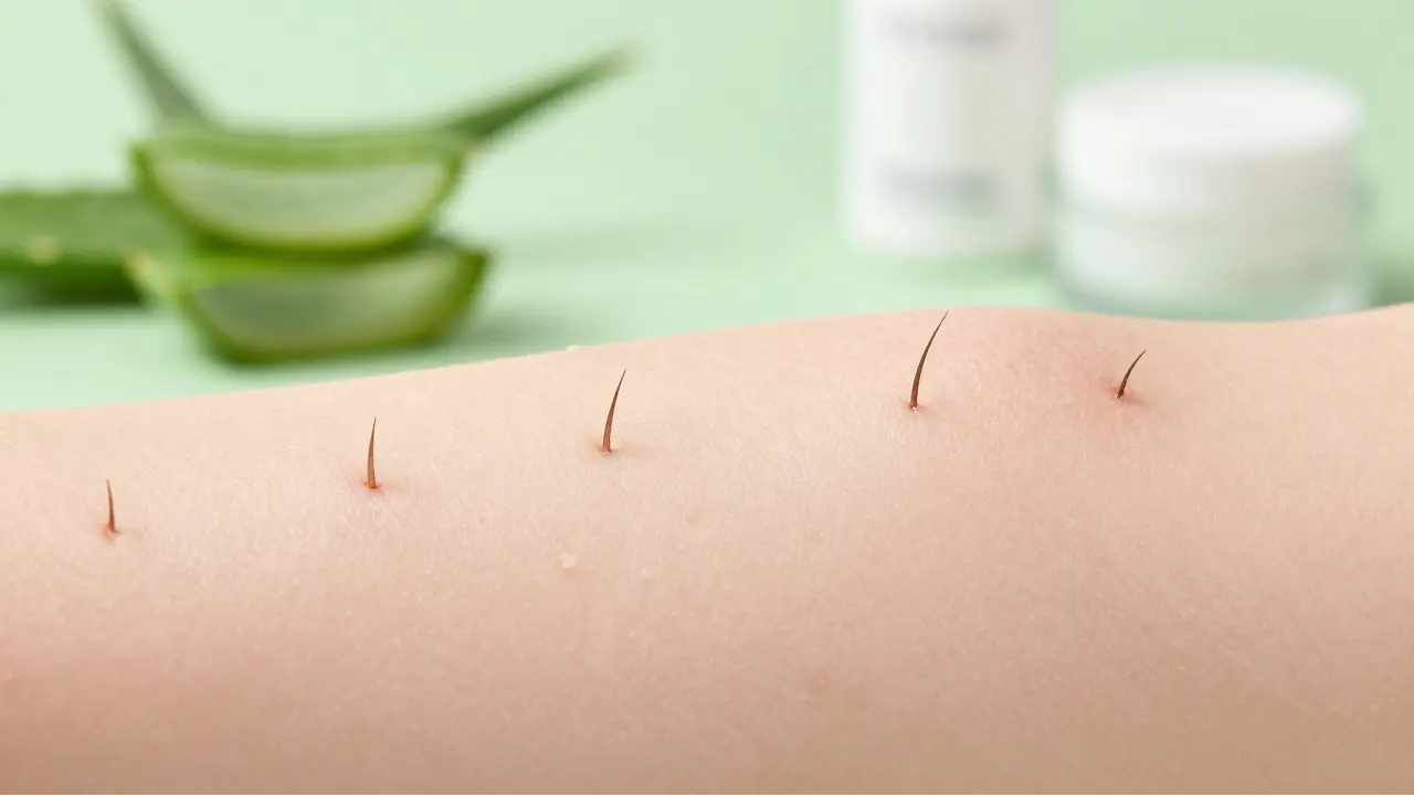 Regenerace pleti 5–7 dní po IPL s jemným odlupováním a vytlačováním vlasů