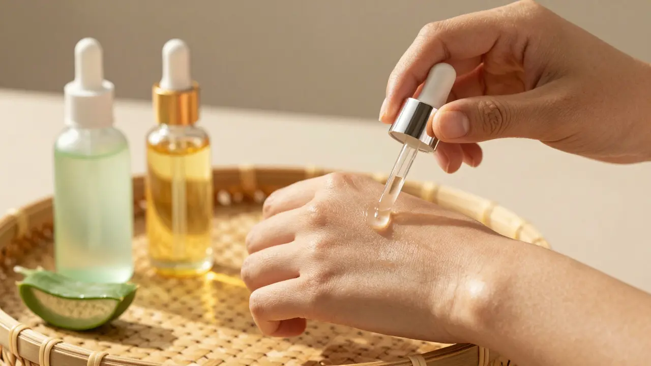 Nádoba s hydratačním krémem vedle hladké upravené pleti.