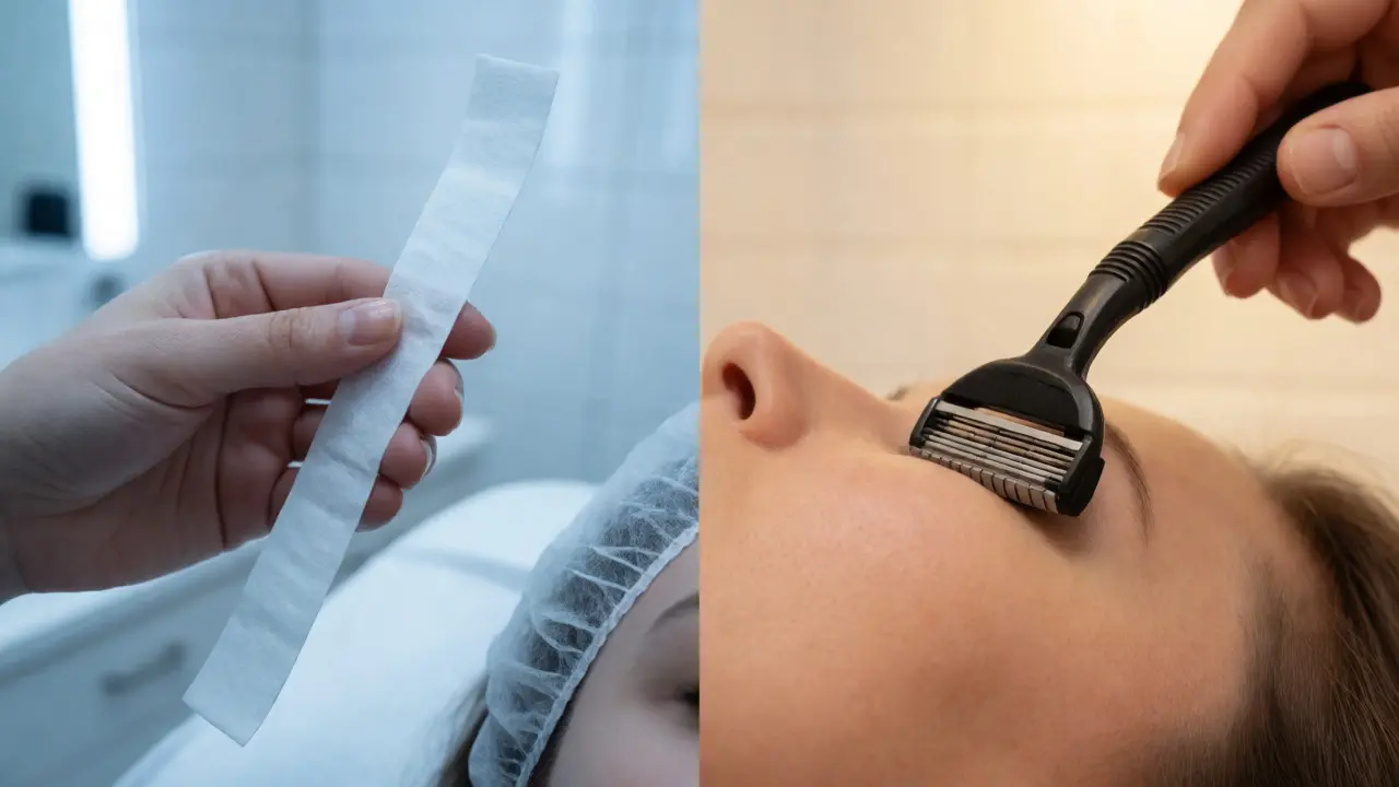 Porovnání voskování a holení před epilací