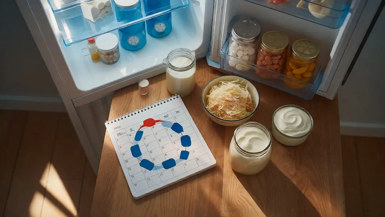 Probiotika v lednici vedle fermentovaných potravin